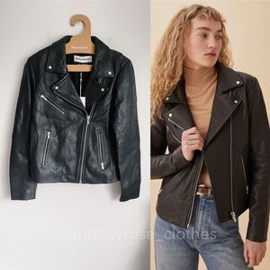 Reformation Midnight Black Leather Jacket